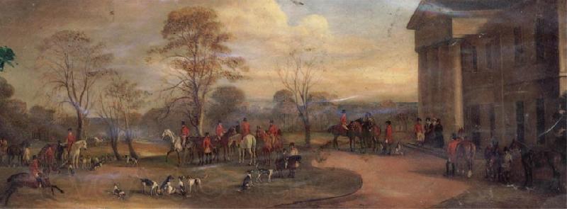 John Ferneley The Meet of the Quorn at Garendon Park Norge oil painting art